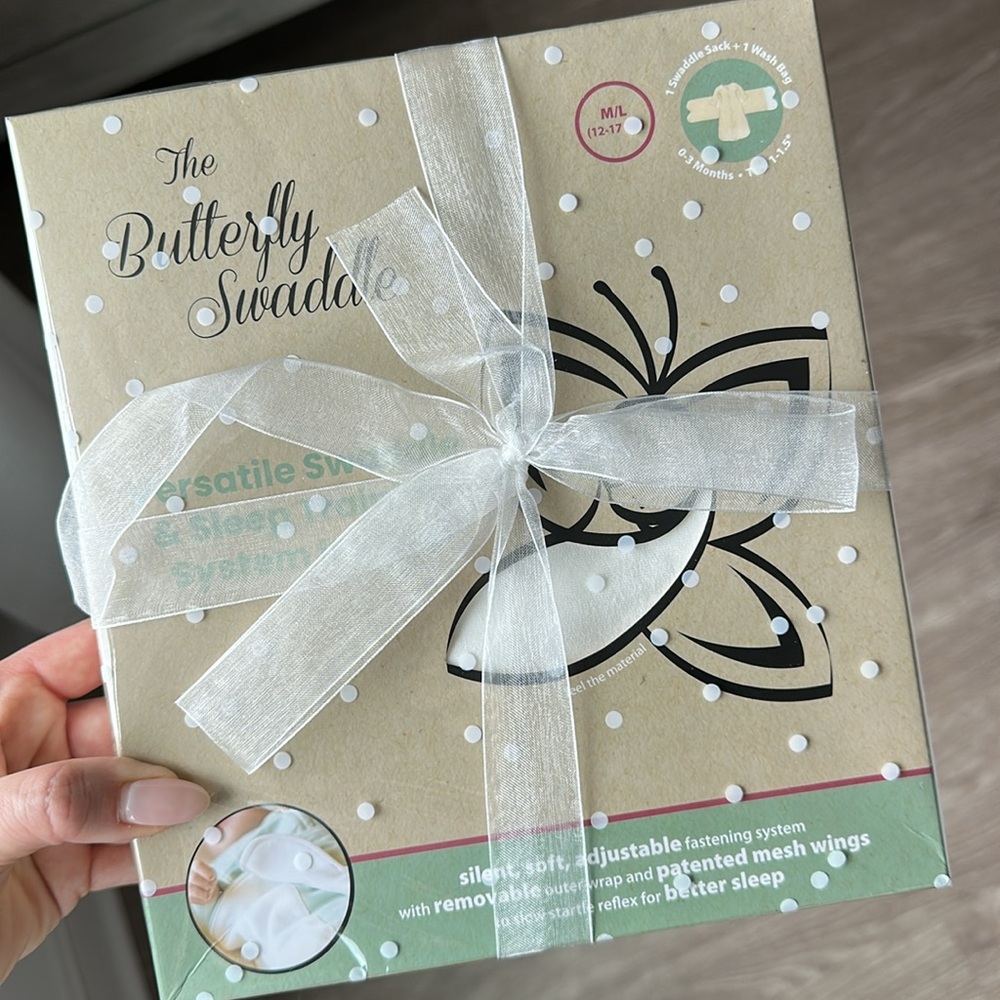 *NWT* The Butterfly Swaddle / Transitional Sleep Sack (Ivory - Size M)